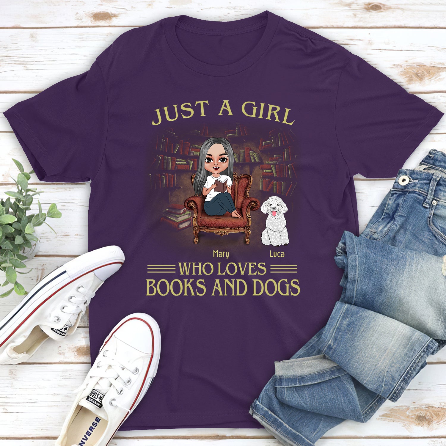 Just A Girl - Personalized Unisex Custom T - shirt for Pet Lovers