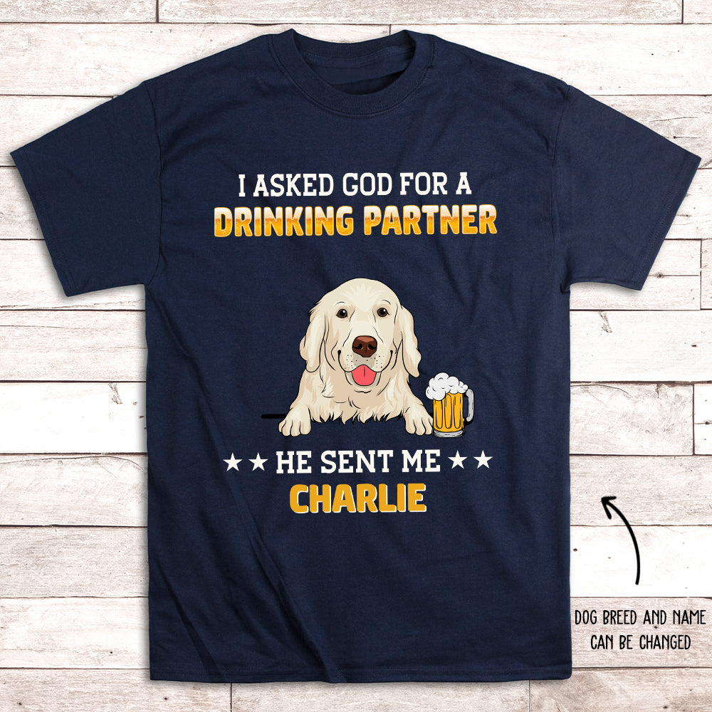 Personalized Unisex 'Drinking Partner' T - Shirt: Ideal Gift for Beer Enthusiasts