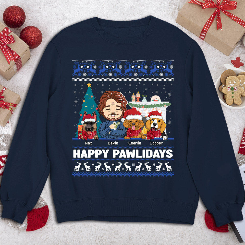 Happy Pawlidays - One-of-a-Kind Personalized Custom Sweatshirt for Pet Lovers