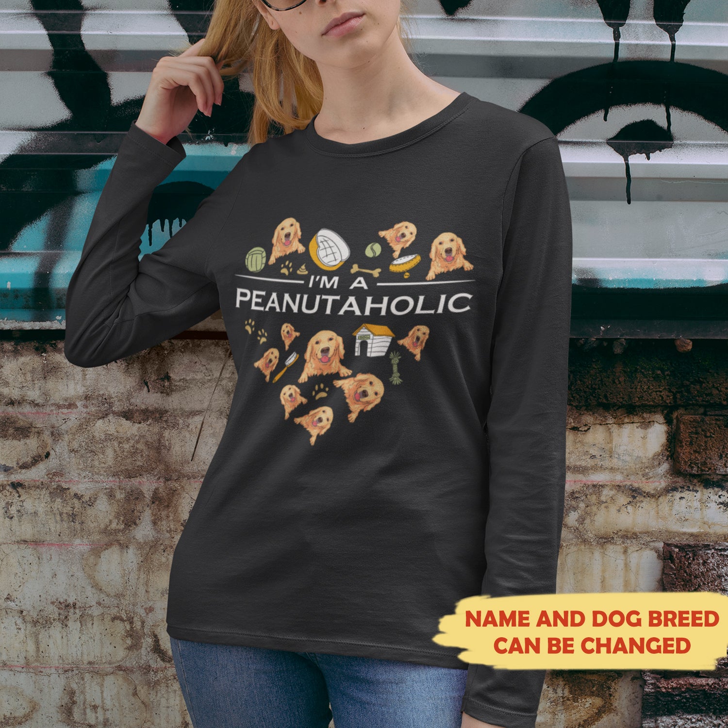 Dogaholic - Customizable Personalized Long Sleeve T-Shirt for Pet Lovers