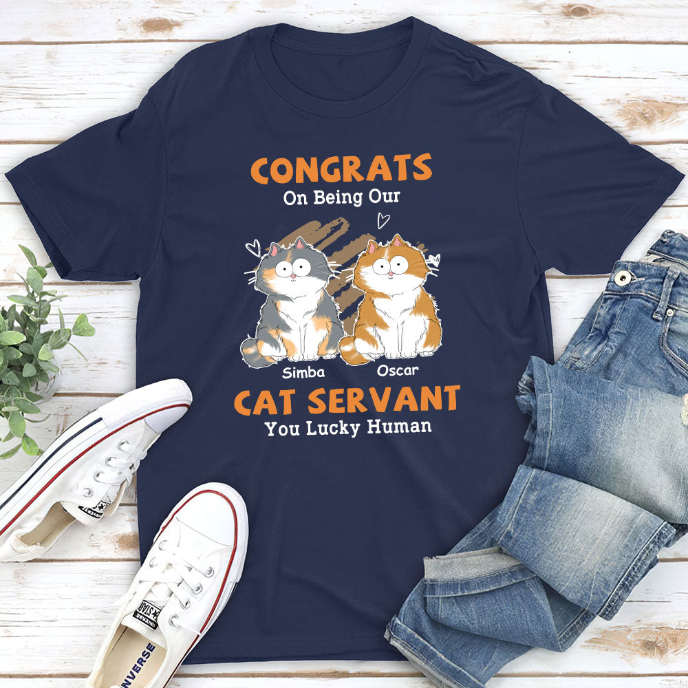 Personalized Congrats Cat Servant Unisex T-shirt - Ideal Gift for Pet Lovers