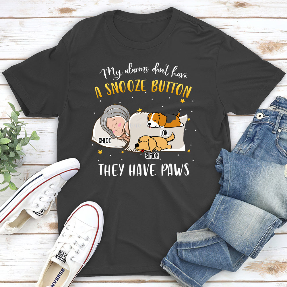 Customizable My Dog Alarm Unisex Personalized T - shirt for Pet Lovers