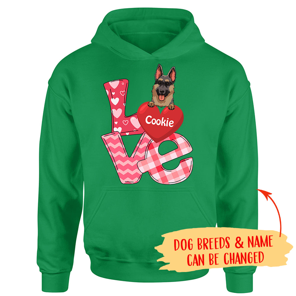 Valentine's Day Personalized Custom Unisex Dog Lover Hoodie