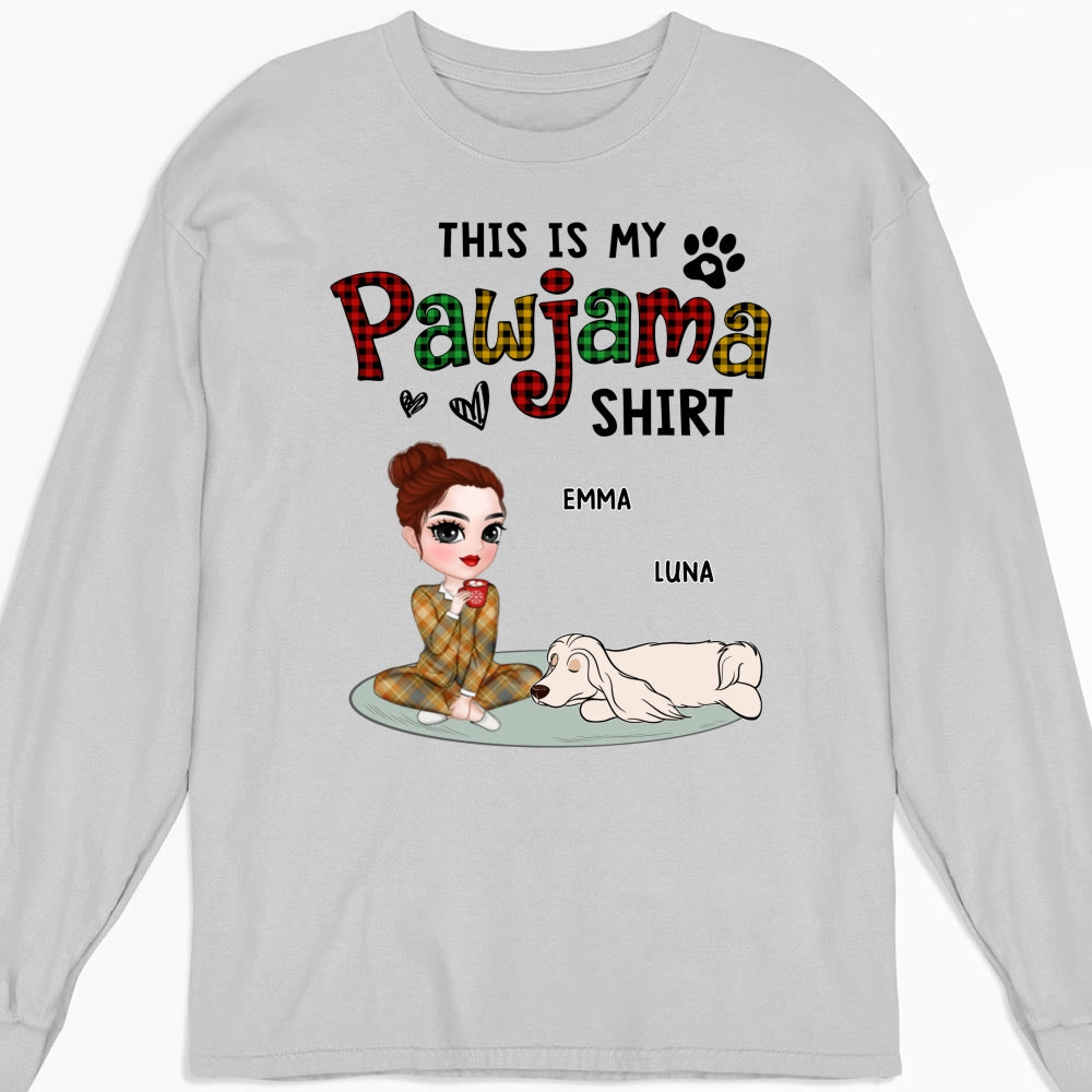 Ver Pet Pawjama Personalized Custom Long Sleeve T-Shirt for Pet Lovers