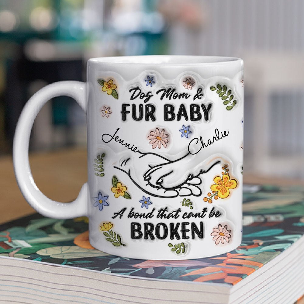Personalized 3D Inflated Effect Custom Mug - Paw In Hand Design