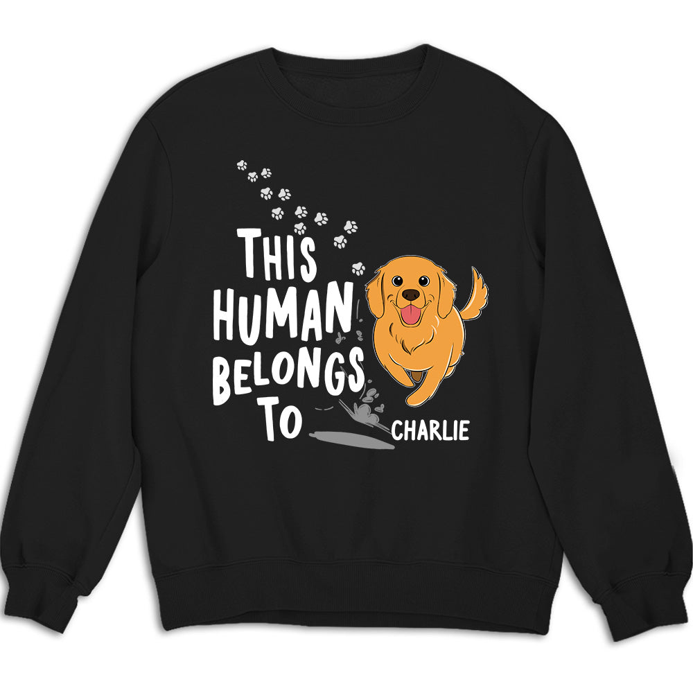 Personalized 'Human Belongs To Dogs' Custom Sweatshirt - Ideal Gift for Pet Lovers