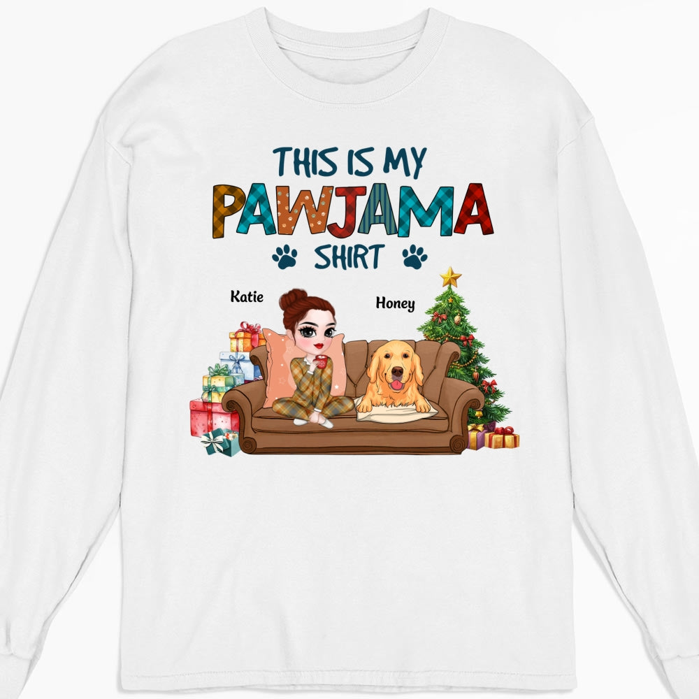 Customizable My Pawjama Personalized Long Sleeve Sleepshirt - Ideal Gift for Pet Lovers