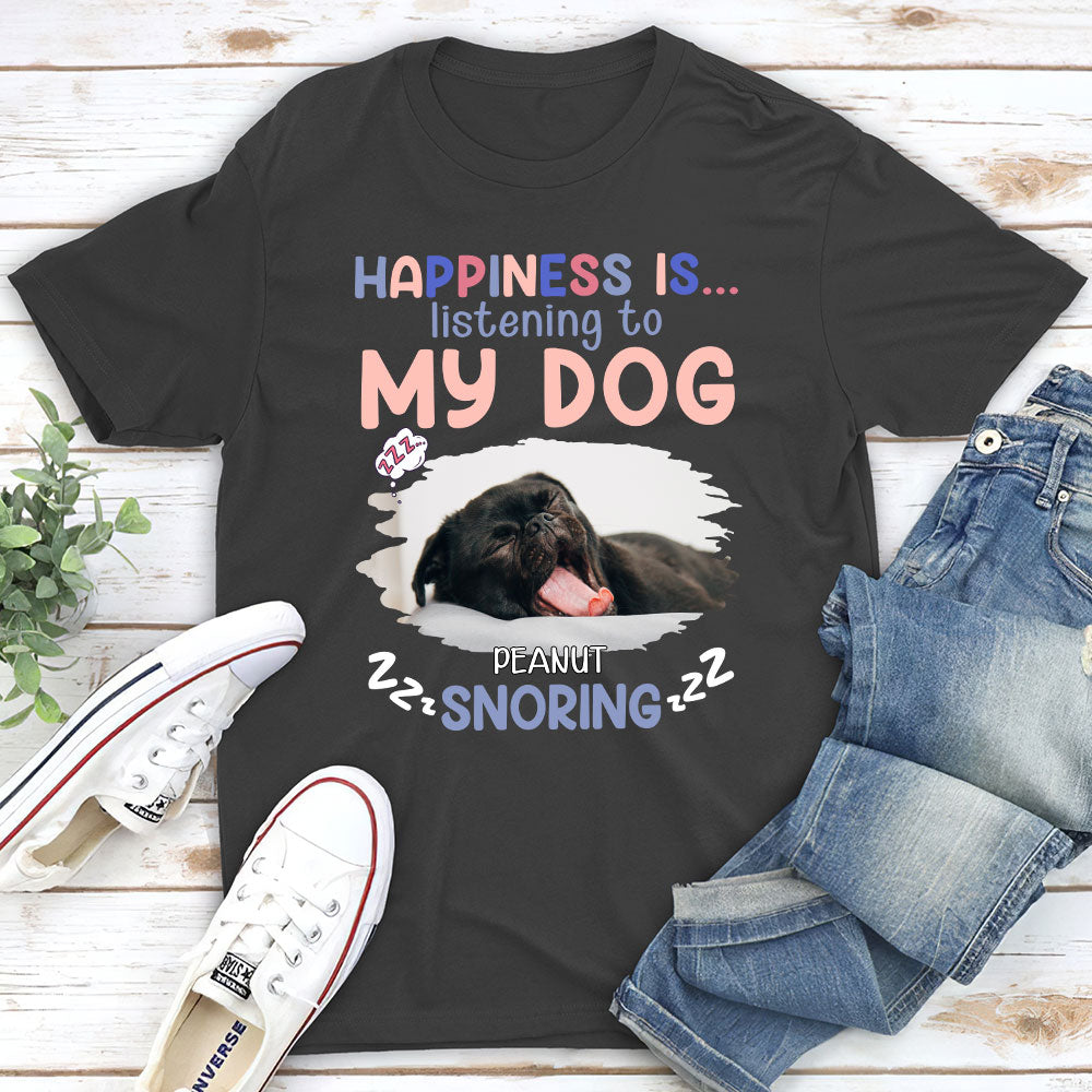 Personalized Unisex 'Listening To Dog Snoring' T - shirt for Pet Lovers