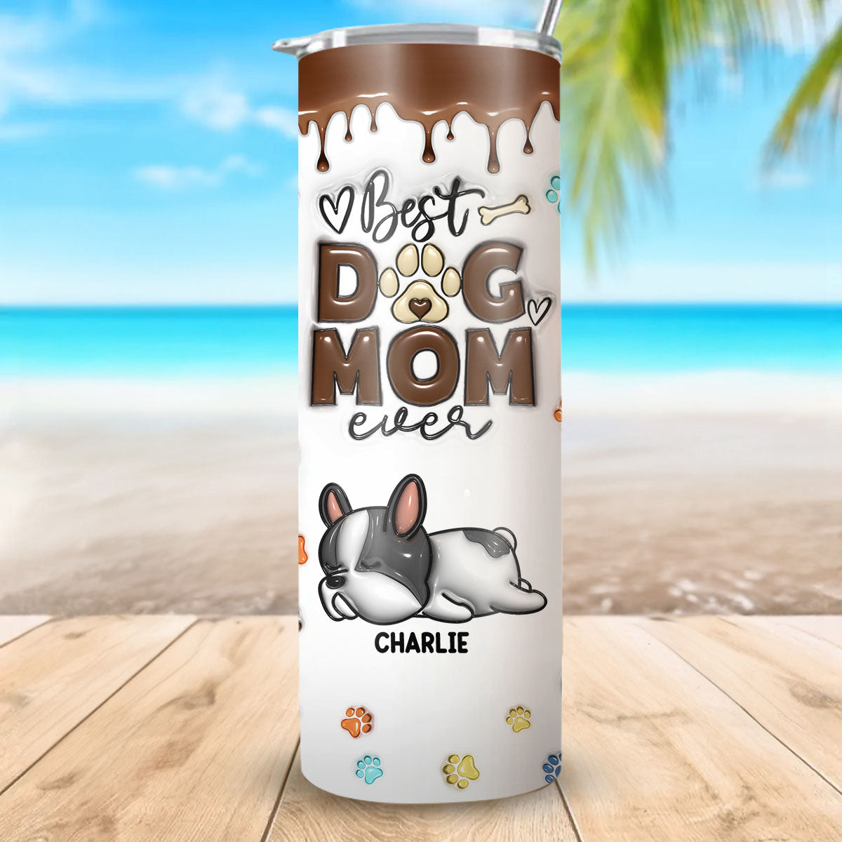 Personalized 3D Inflated Effect Stainless Steel Skinny Tumbler - You're the Best!