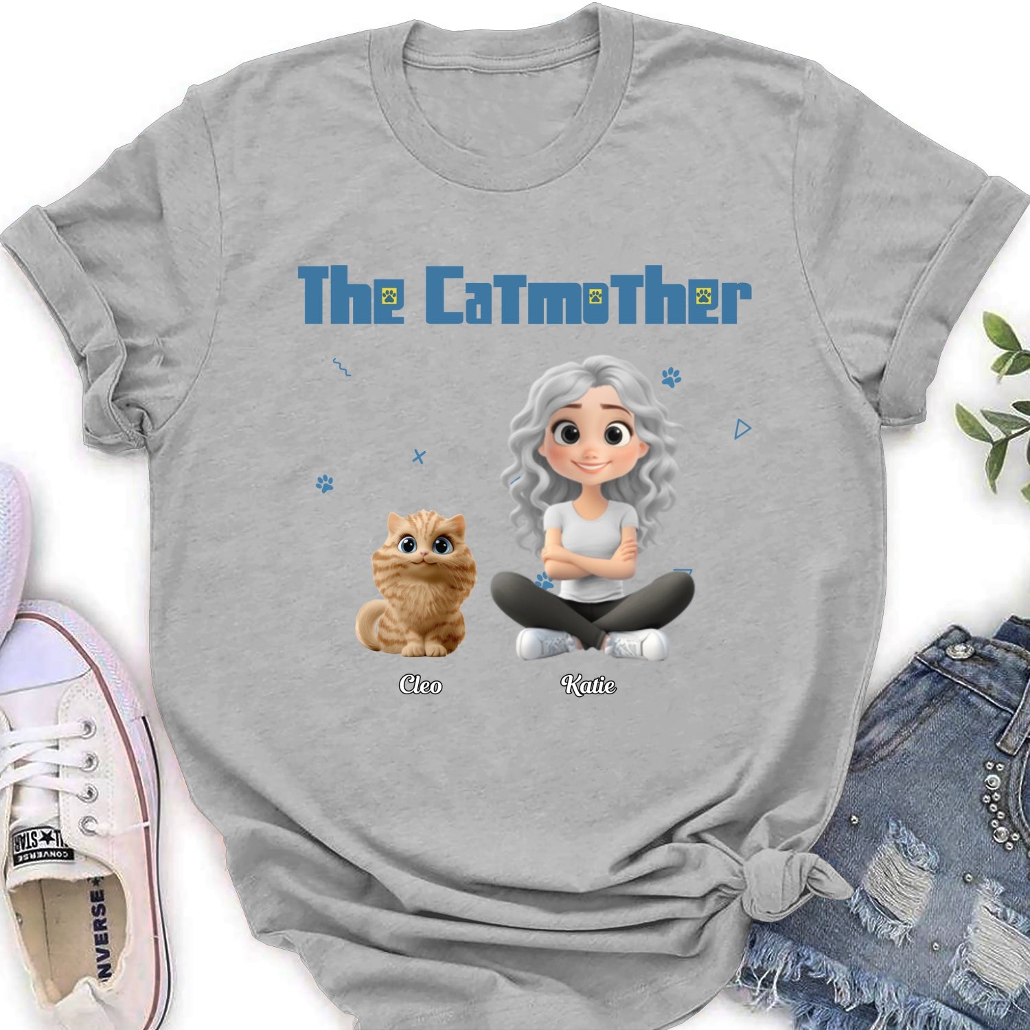 Personalized 'I Am The Catmother' Women's T - Shirt: Ideal Gift for Pet Lovers