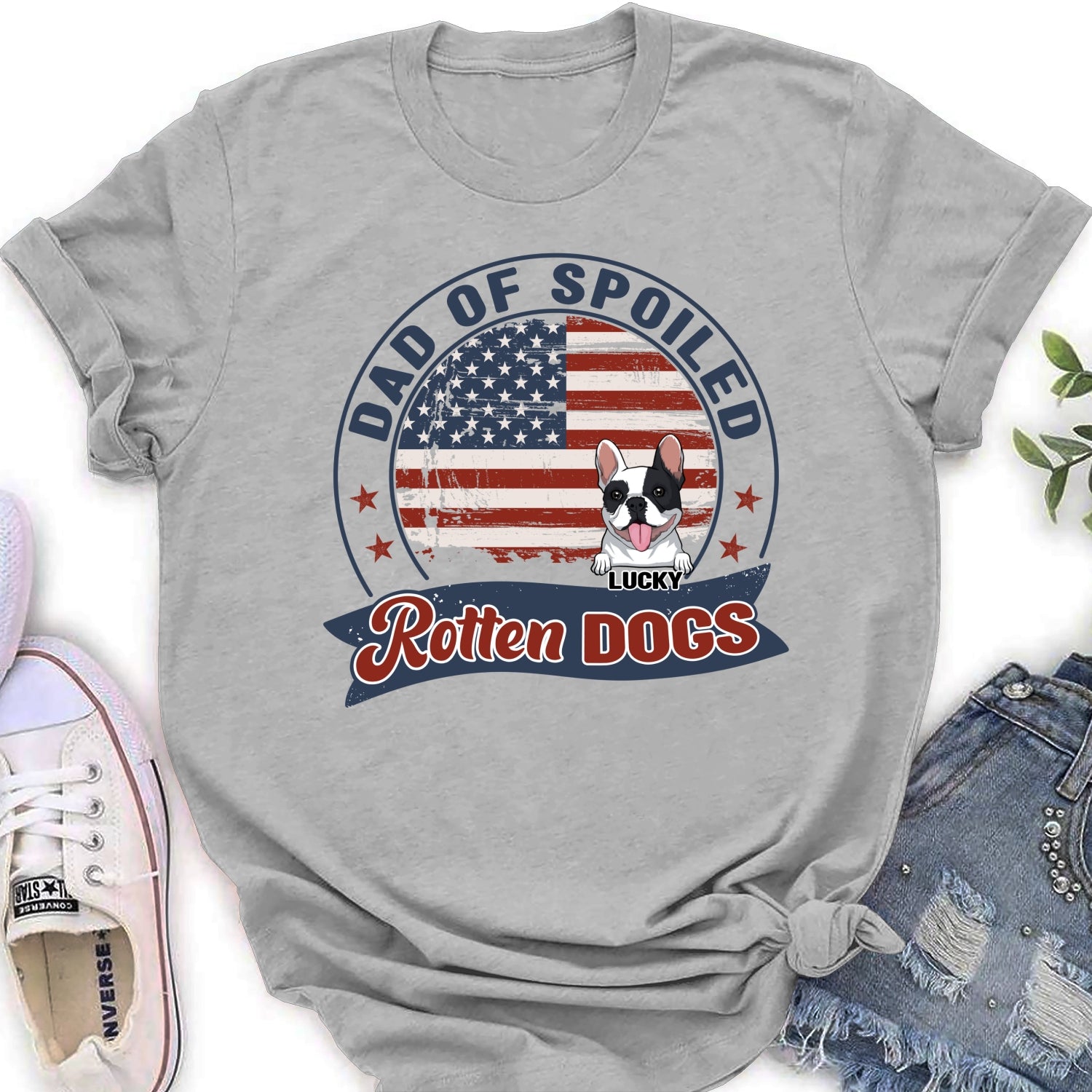 Personalized Custom Women's T-shirt for Proud Parents of Spoiled Dogs