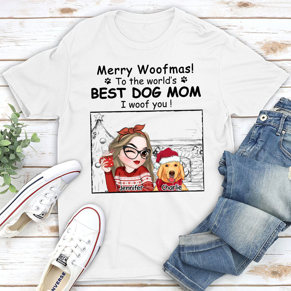 Best Dog Mom Christmas - Personalized Unisex Custom T-shirt for Pet Lovers