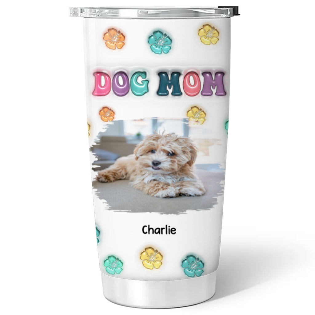 Personalized Custom 3D Inflated Effect Dog Mom Summer Photo Tumbler - Ideal for All Seasons