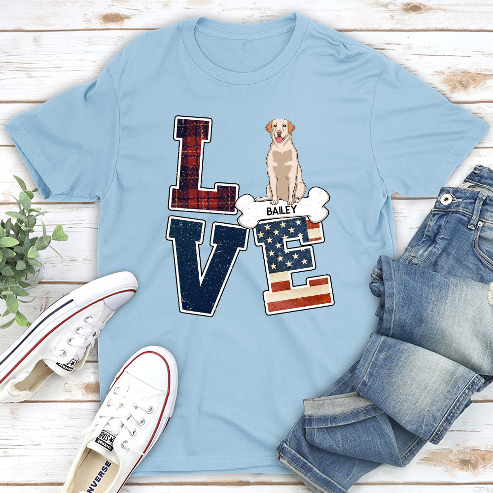 Love Pattern Personalized Custom Unisex T - shirt: Ideal Gift for Pet Lovers