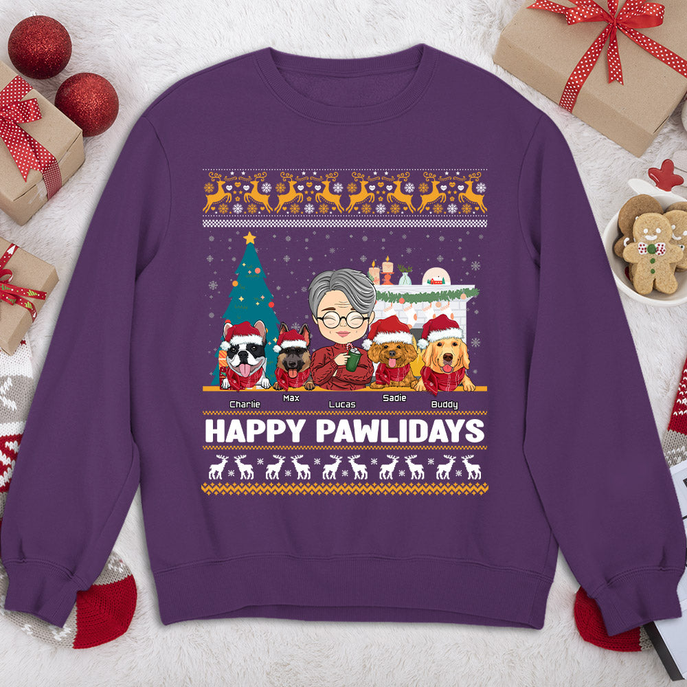Happy Pawlidays - One-of-a-Kind Personalized Custom Sweatshirt for Pet Lovers