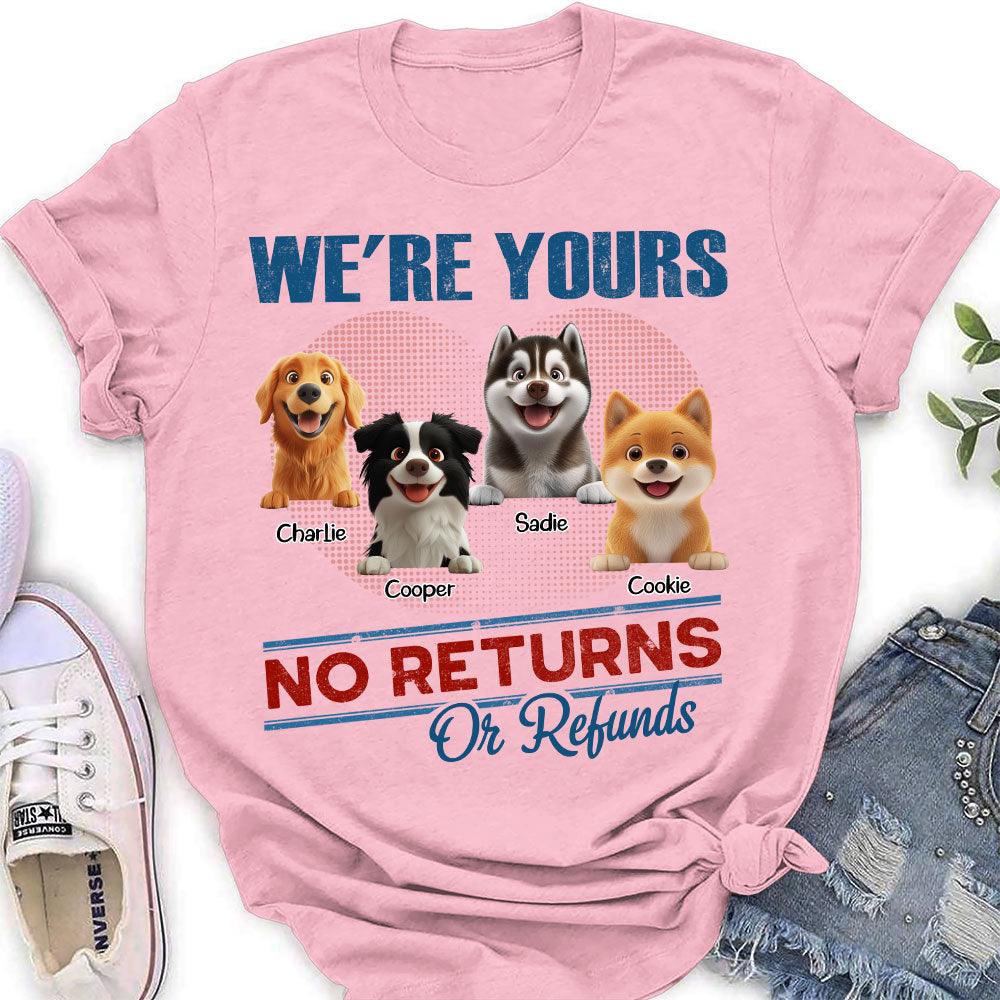 Personalized Custom Women's 'No Returns Or Refunds' T-shirt for Kids and Pet Lovers