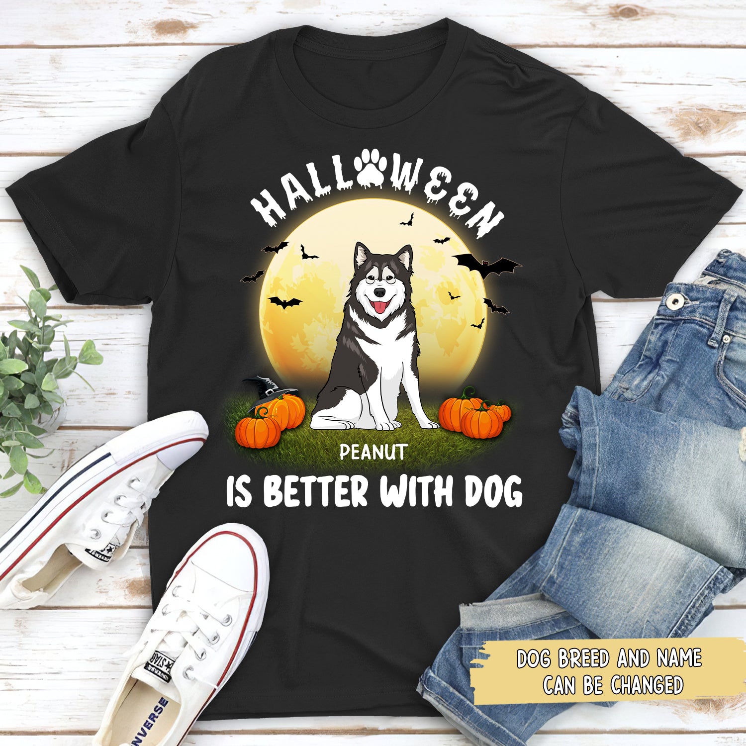Unique Personalized Unisex Halloween T-shirt for Dog Lovers