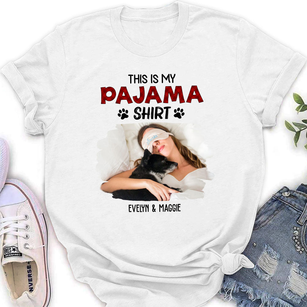 Personalized Custom Women's Sleeping Pajama Shirt with Pet Photos