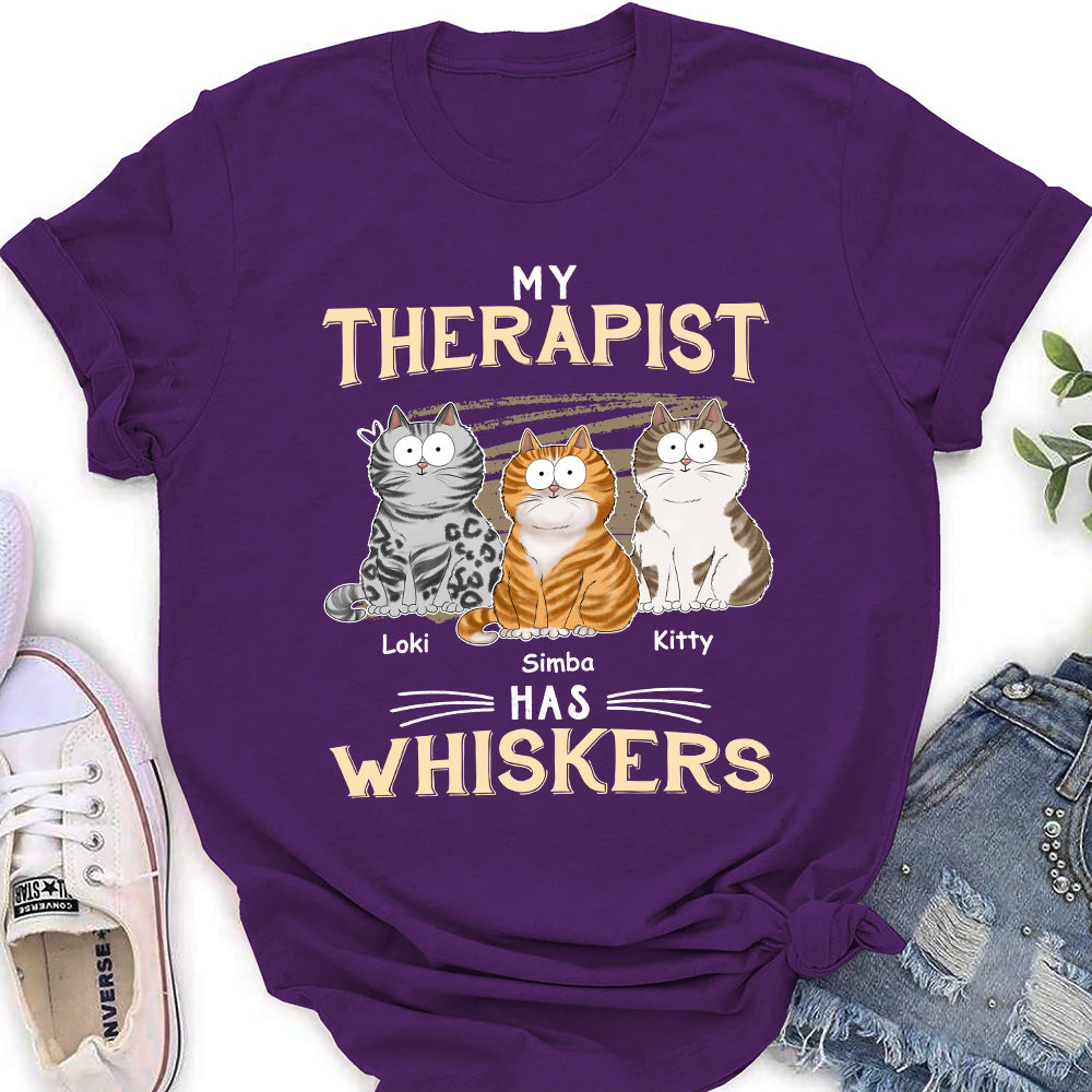 My Therapist Has Whiskers - Personalized Custom T-shirt for Pet-Loving Women