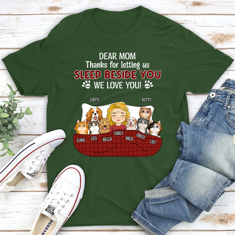 Personalized Unisex Sleep Beside You Pet Lover T-shirt