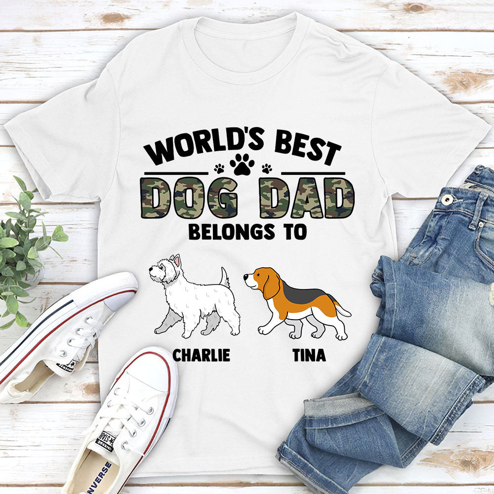 Customizable Dog Dad Pattern Unisex T-shirt - Ideal Gift for Pet Lovers