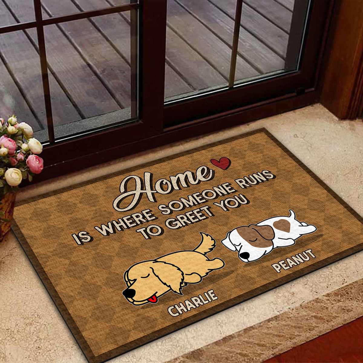 Personalized Custom Pet Doormat - Home Is Where Your Furry Friend Runs
