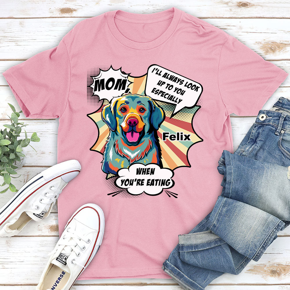 Personalized Pop - Art Dogs Look - Up Unisex T - shirt: Ideal Gift for Pet Lovers