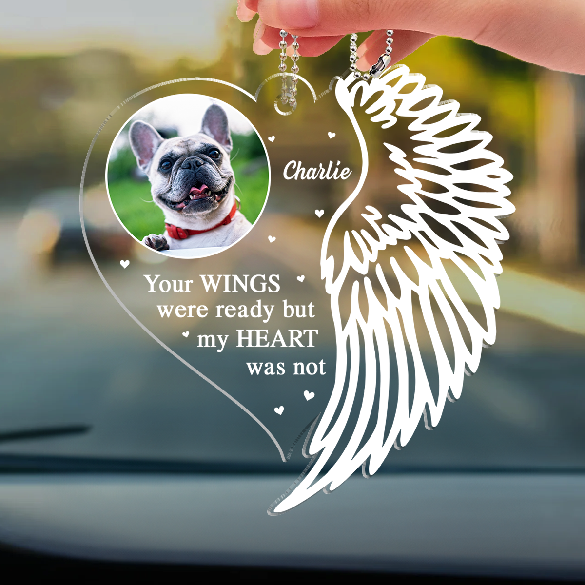 Personalized 'You're Always in My Heart' Acrylic Car Ornament - A Touch of Love on the Road