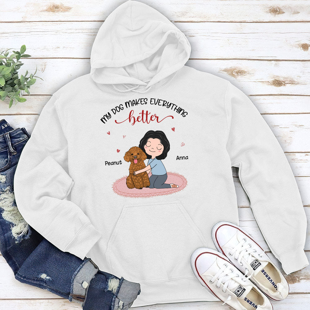 Personalized Custom Hoodie - My Dog Makes Life Better