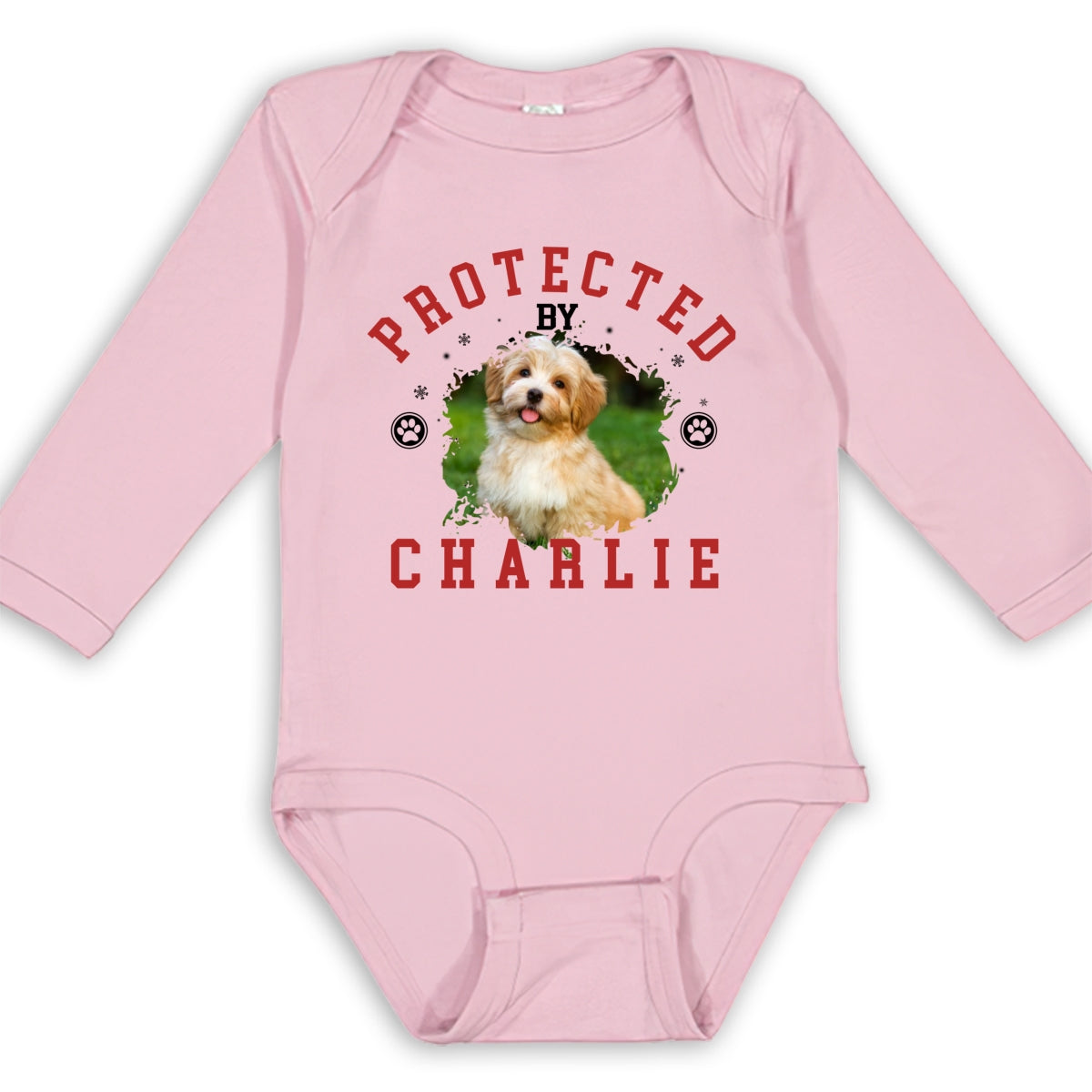 Personalized Custom Long Sleeve Baby Sleepdog Onesie - Ideal for Newborns