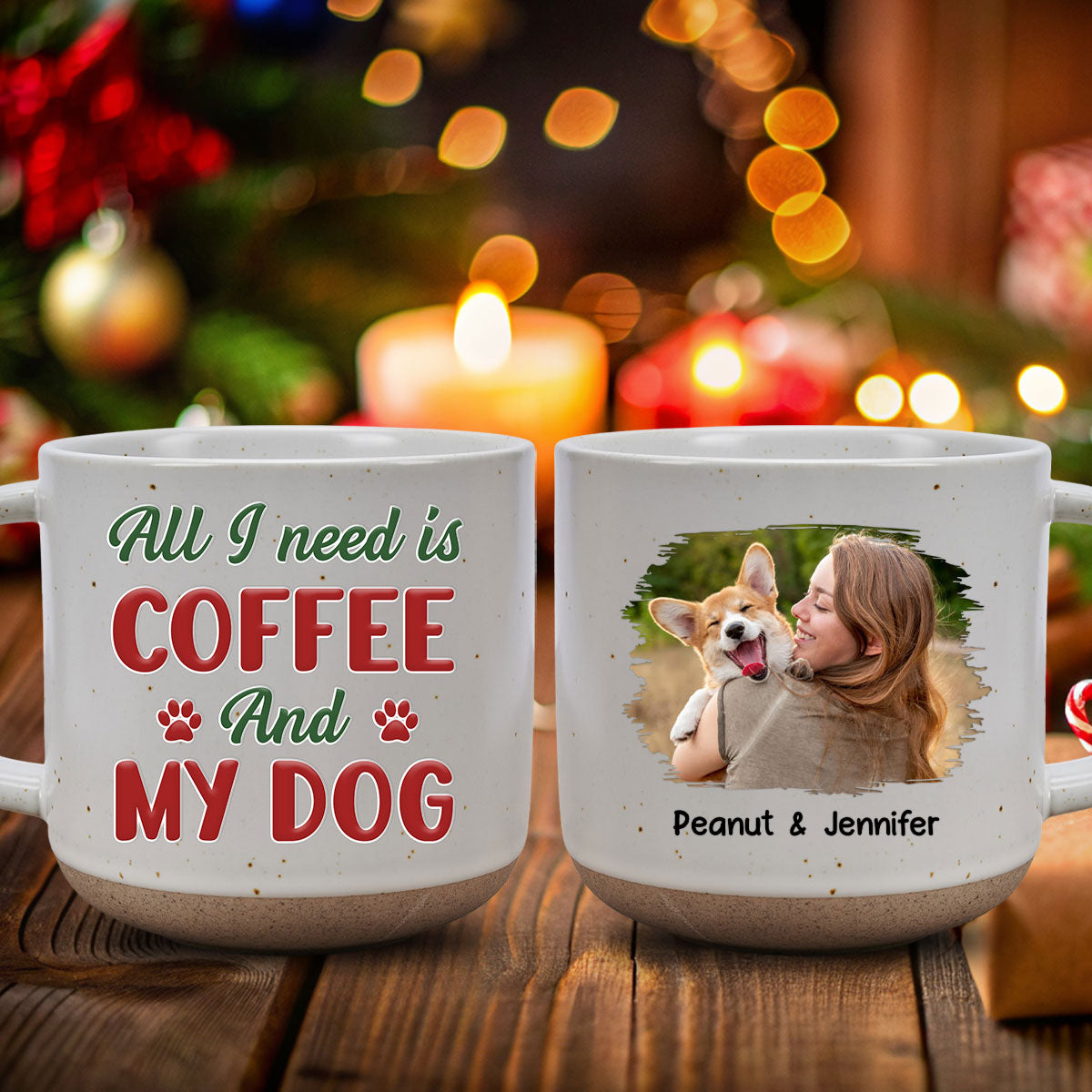 Personalized Custom Pottery Mug - Upload Your Photo for All - Dog Lovers' Version
