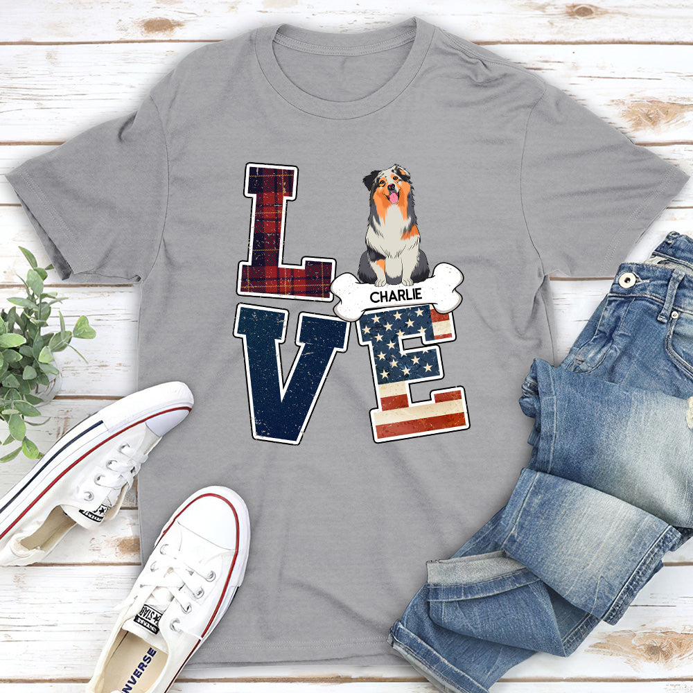 Love Pattern Personalized Custom Unisex T - shirt: Ideal Gift for Pet Lovers