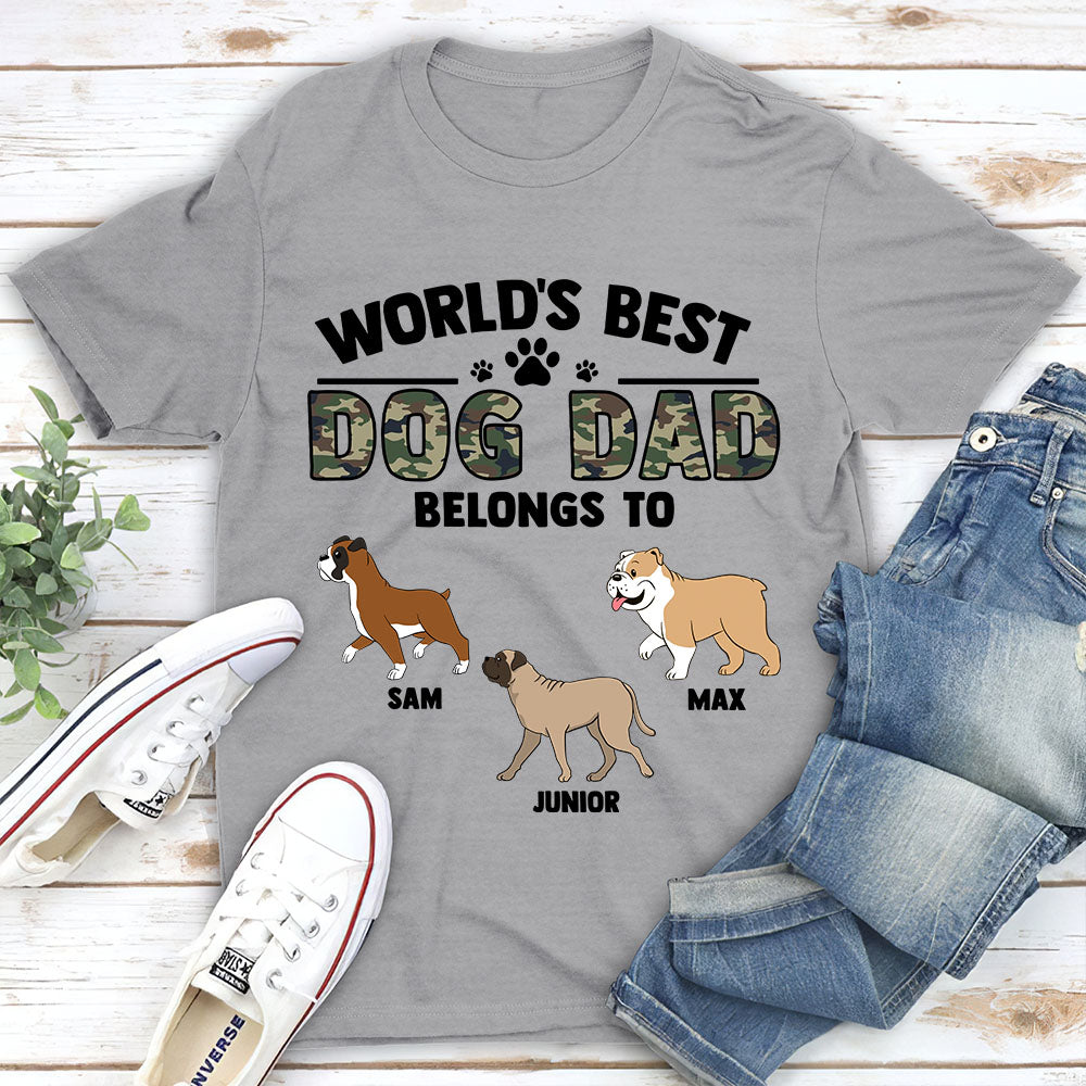 Customizable Dog Dad Pattern Unisex T-shirt - Ideal Gift for Pet Lovers