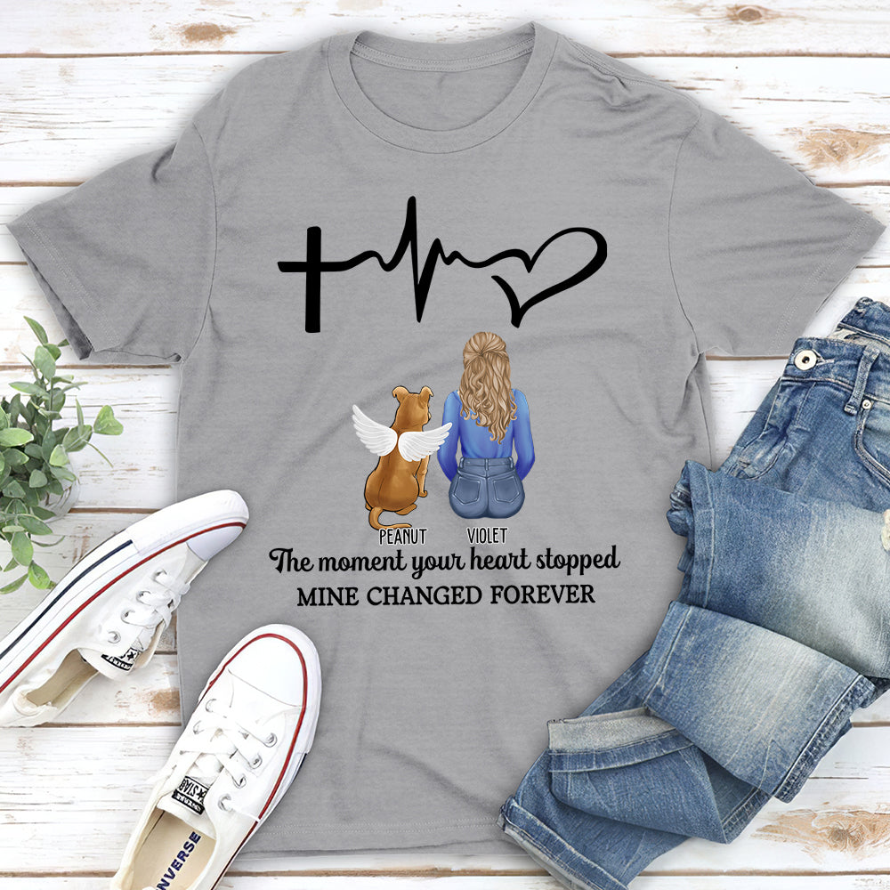 Personalized Memorial Unisex T-shirt - Honor the Moment Your Pet's Heart Stopped