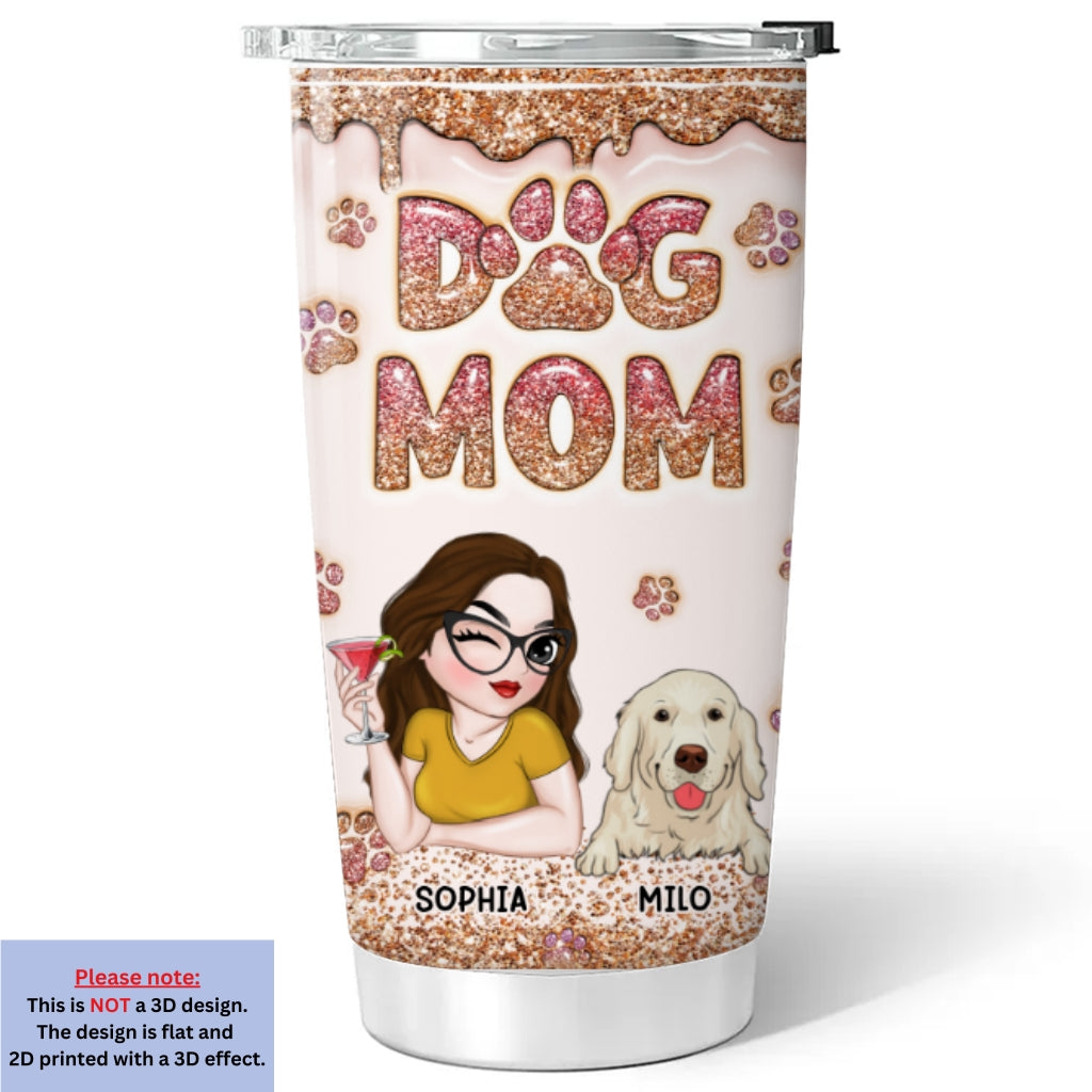 Personalized 3D Inflated Effect Tumbler for Lovely Dog Moms
