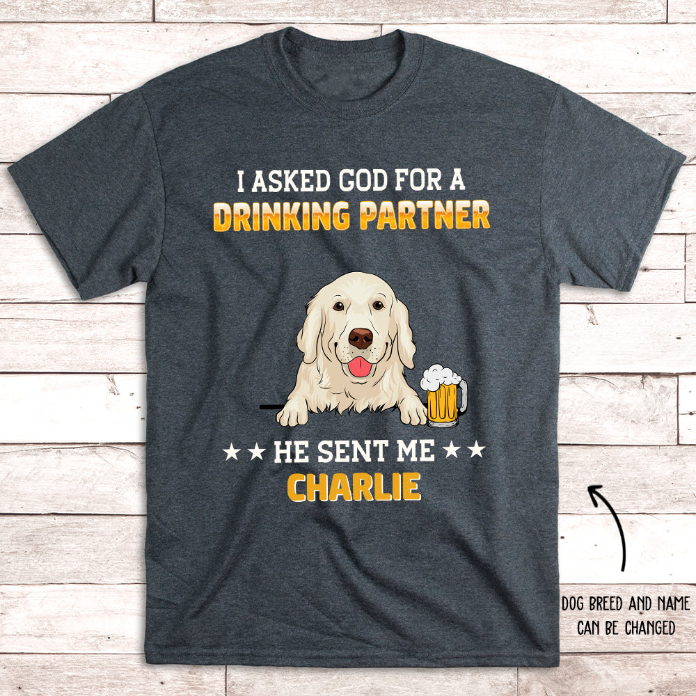 Personalized Unisex 'Drinking Partner' T - Shirt: Ideal Gift for Beer Enthusiasts
