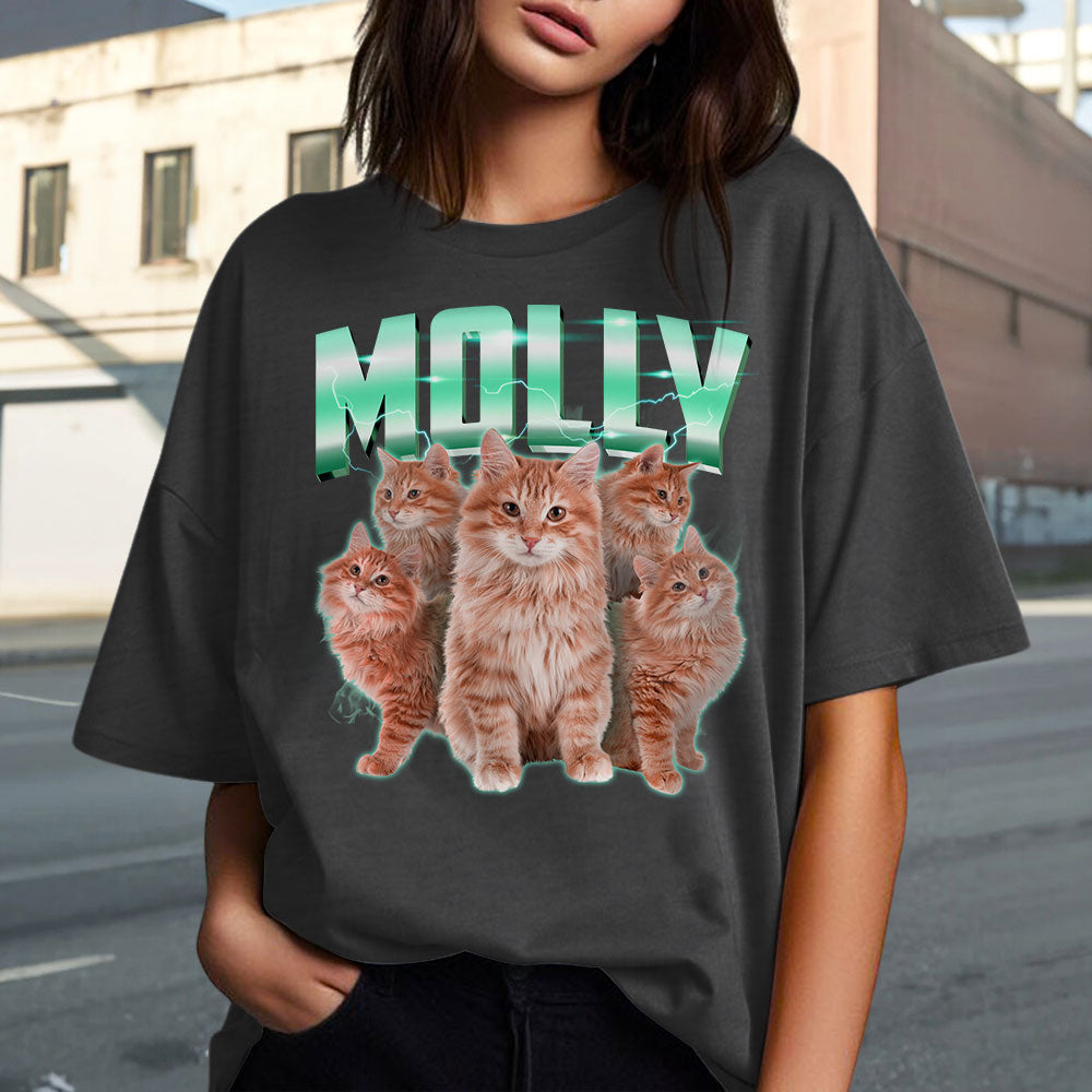 Custom Vintage Pet Face Personalized Unisex T-shirt - Version 1