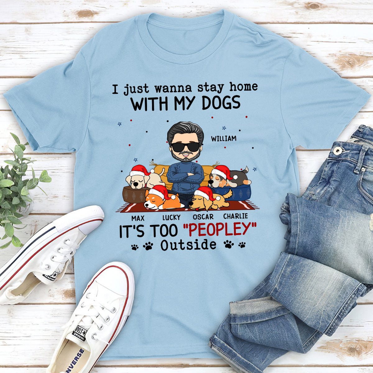 Personalized Unisex 'It's Too Crowded Outside' T-shirt - Ideal Gift for Pet Lovers