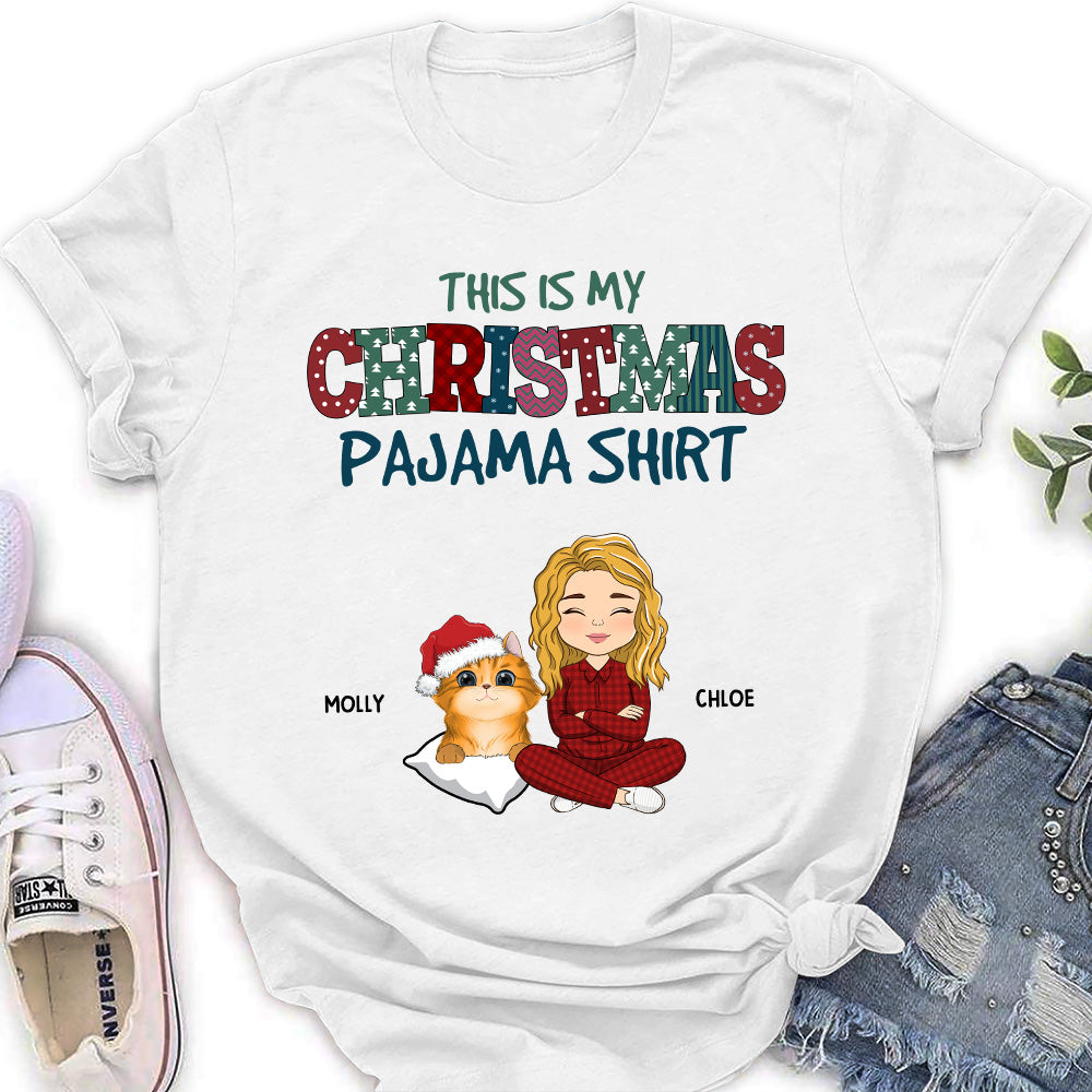 Personalized Pets Christmas Pawjama Women's T - shirt: Ideal Gift for Pet Lovers