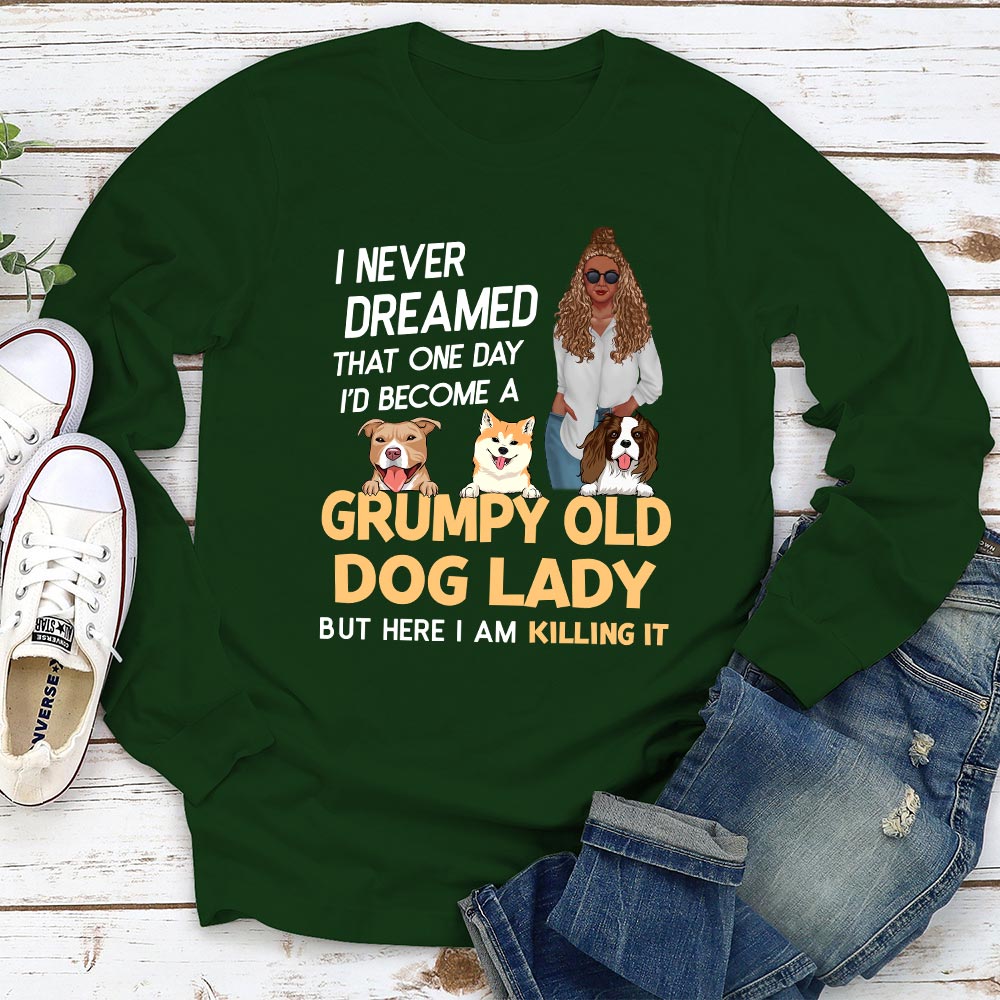 Customizable Dog Lady Long Sleeve Personalized T - shirt