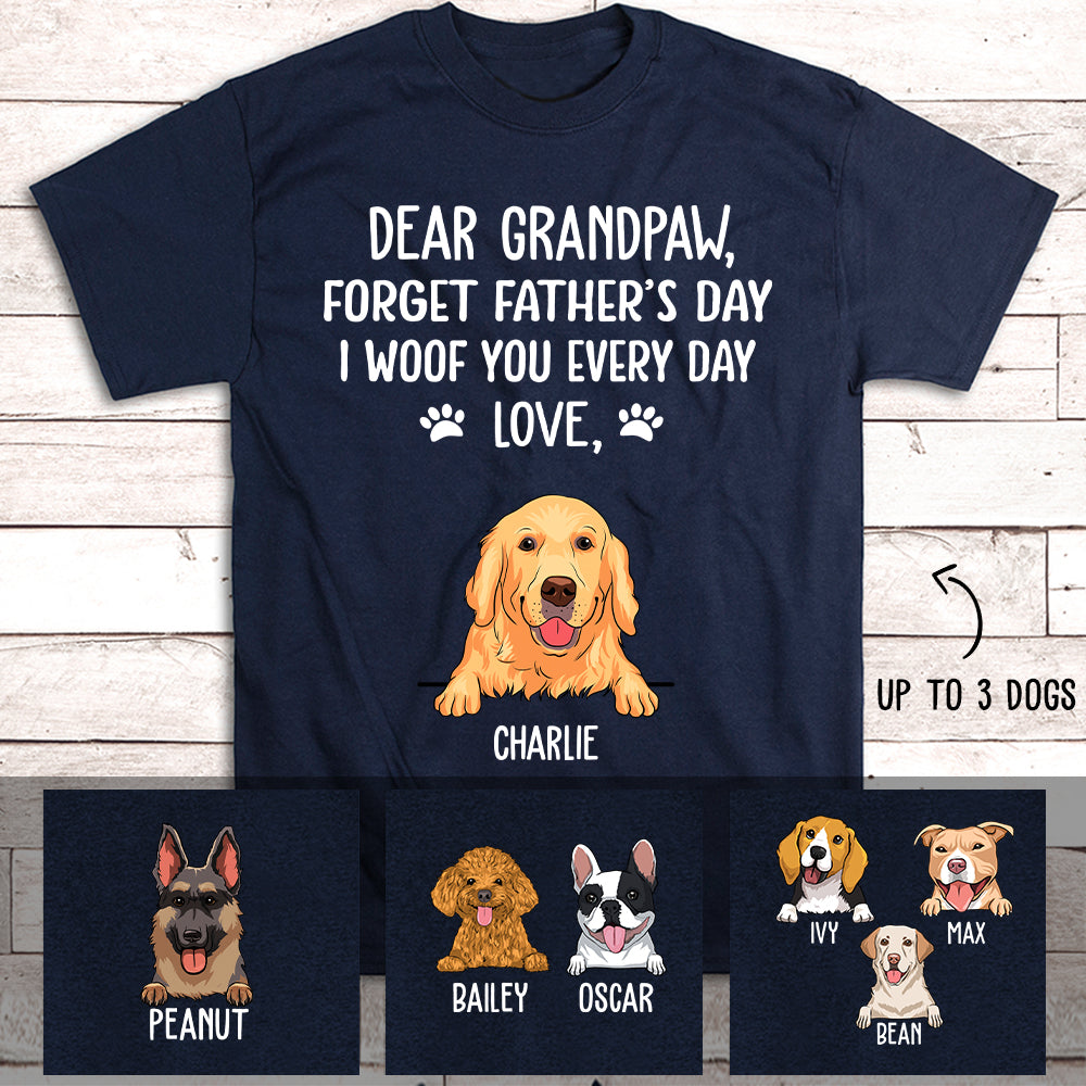 Personalized 'I Woof You Grandpaw' Unisex T-shirt for Pet Lovers