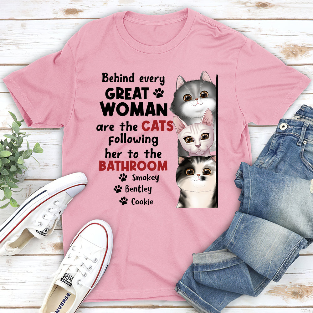 Behind Great Woman - Customizable Unisex Personalized T - shirt for Pet Lovers