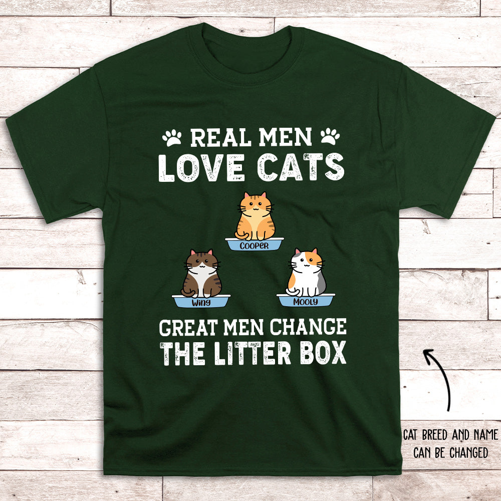 Customizable Real Men Love Cats Unisex T - shirt: Ideal Gift for Pet Enthusiasts