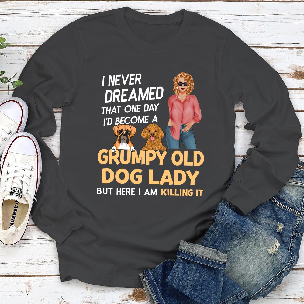 Customizable Dog Lady Long Sleeve Personalized T - shirt