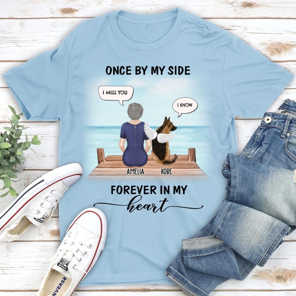 Once By My Side Speech Beach - Customizable Unisex Memorial T-shirt for Pet Lovers
