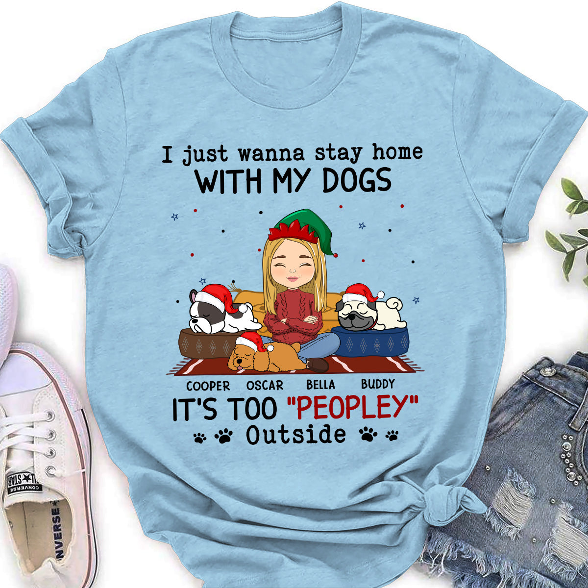 Personalized 'It's Too Peopley Outside' Women's T - shirt: Ideal Gift for Pet Lovers