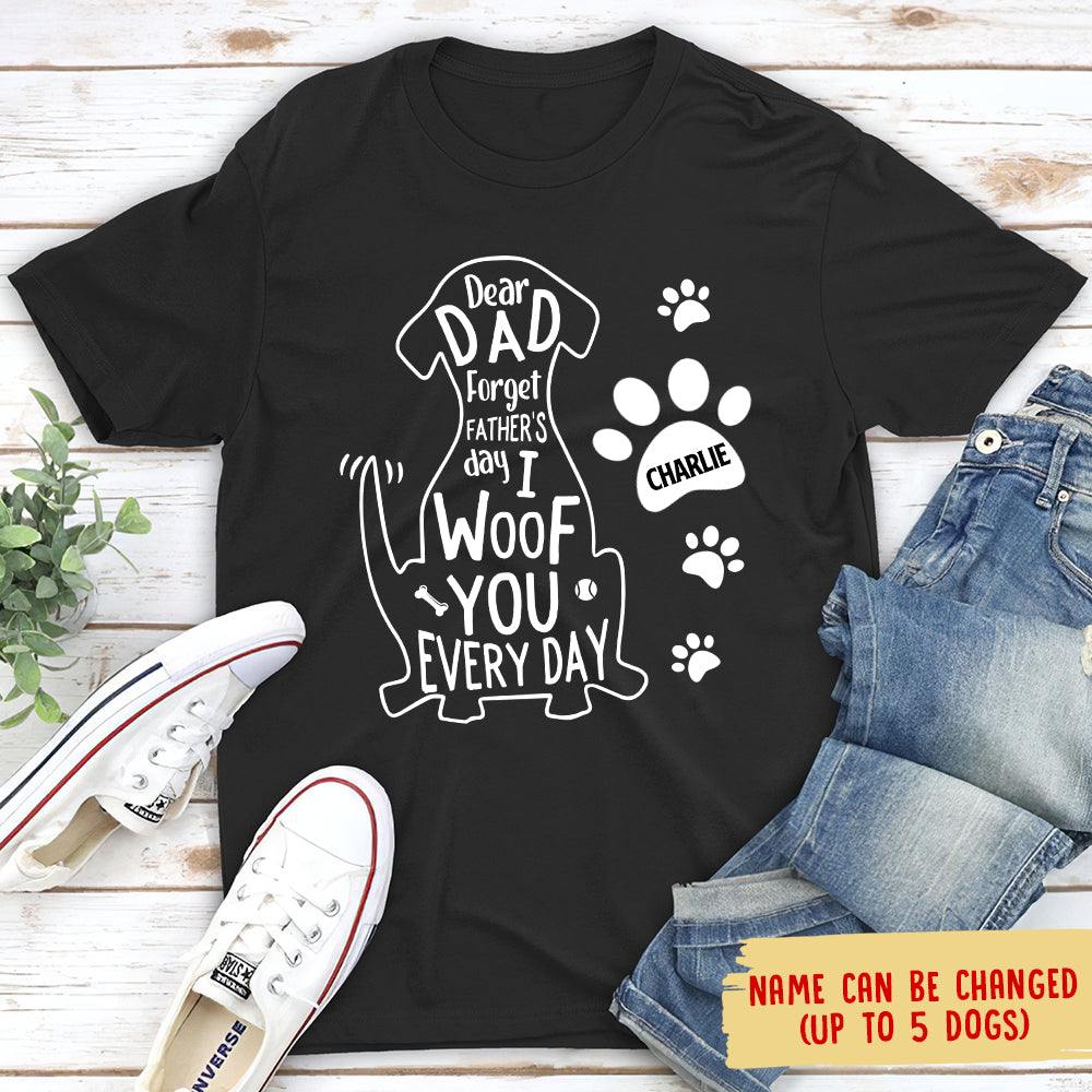I Woof You Dad - Customizable Unisex Personalized T-shirt for Pet Lovers