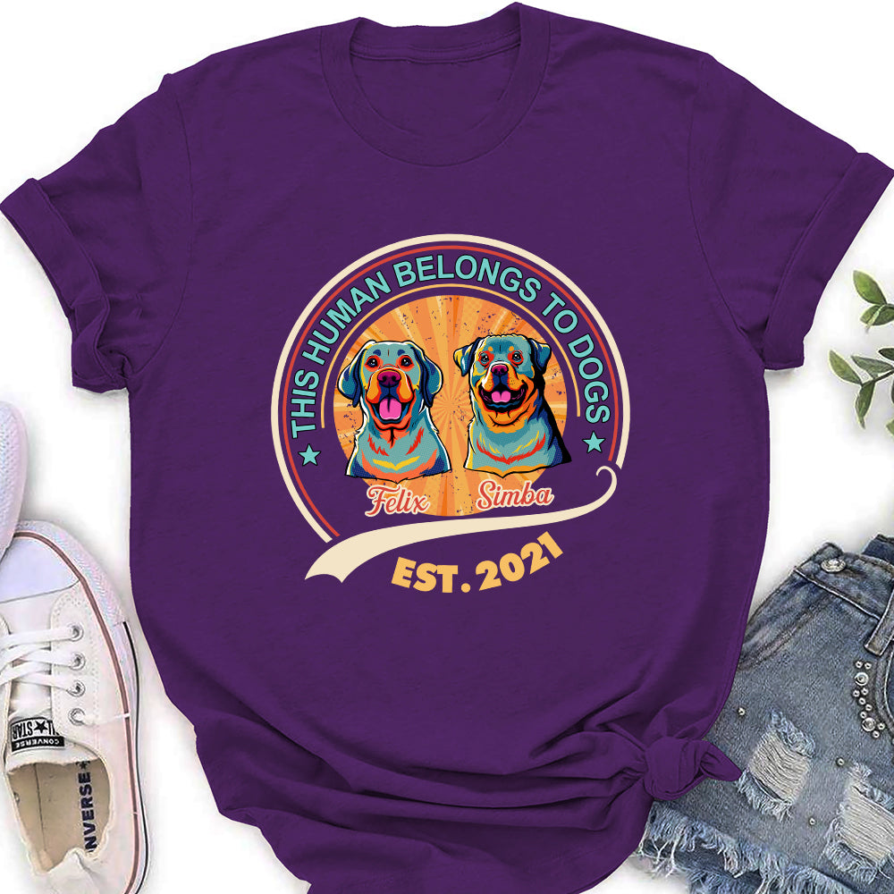 Human Belongs Popart - Customizable Personalized Women's Pet Lover T-shirt