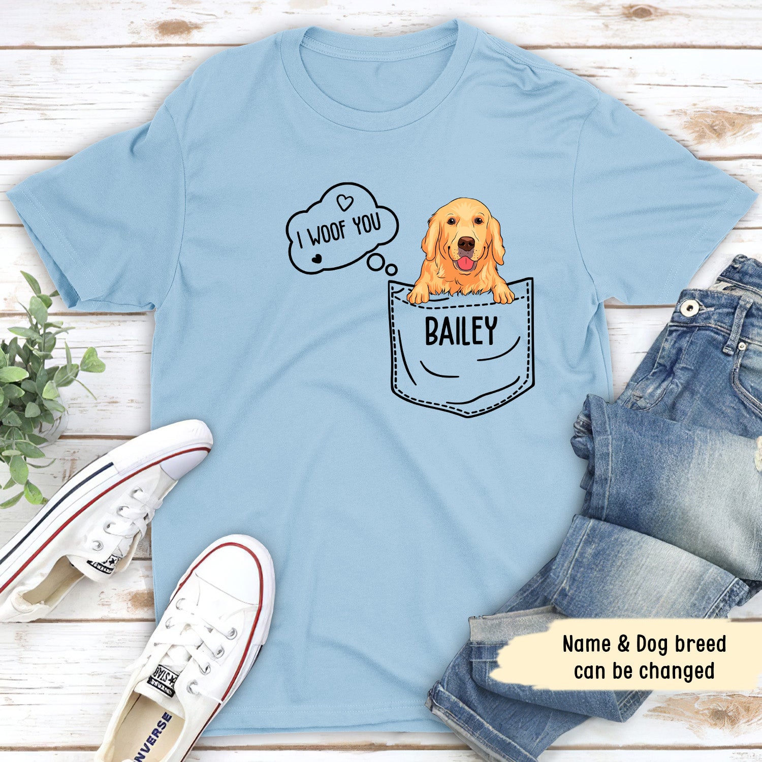 Pocket Dog Personalized Custom Unisex T-shirt - Ideal Gift for Pet Lovers