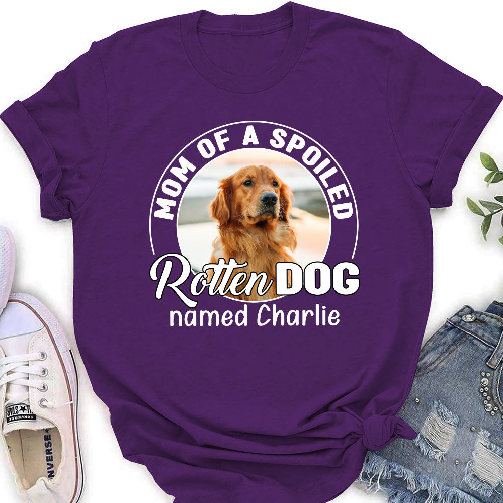 Personalized Spoiled Rotten Dog Chibi Cartoon Photo Women's T-Shirt - Ideal Gift for Pet Lovers